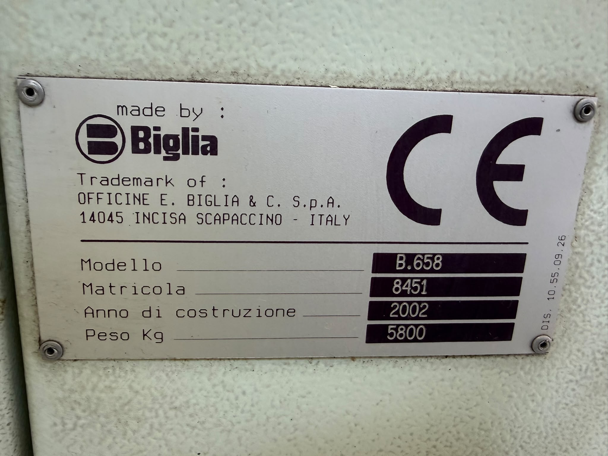 Cnc lathe BIGLIA B658