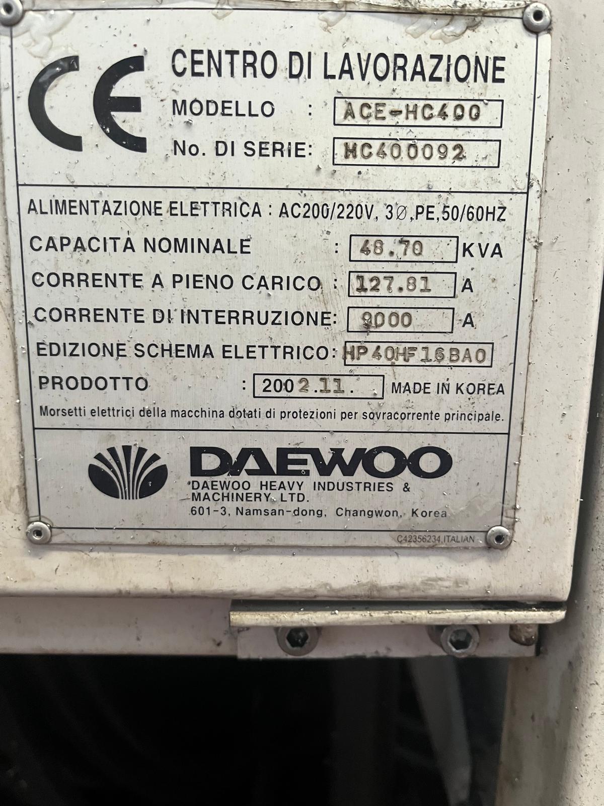 Horizontal machining center DAEWOO ACE-H400