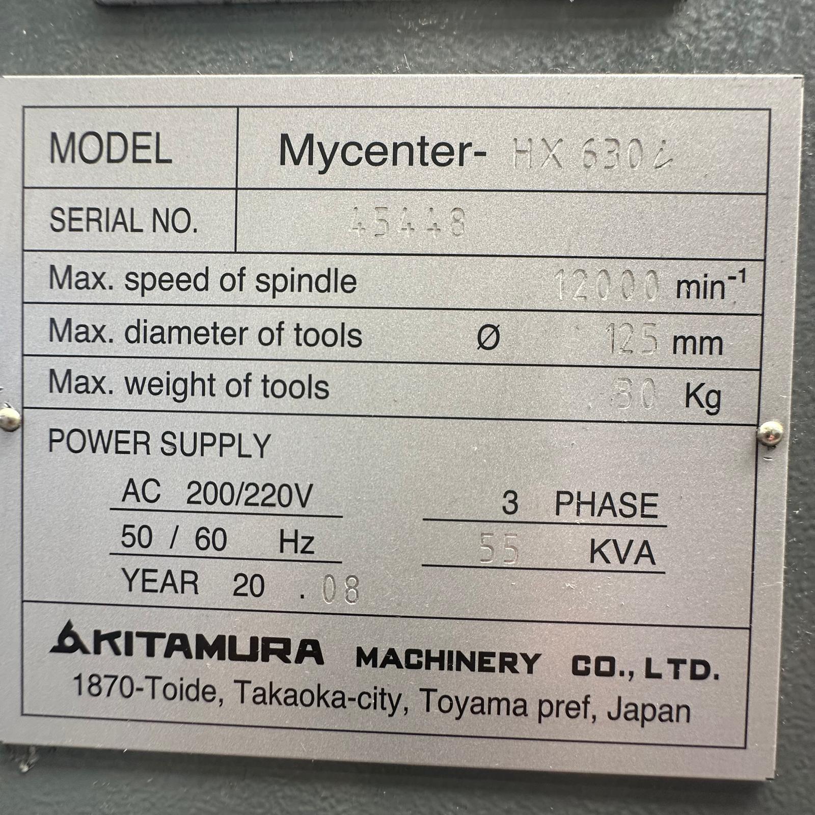 Horizontal machining center KITAMURA HX630i