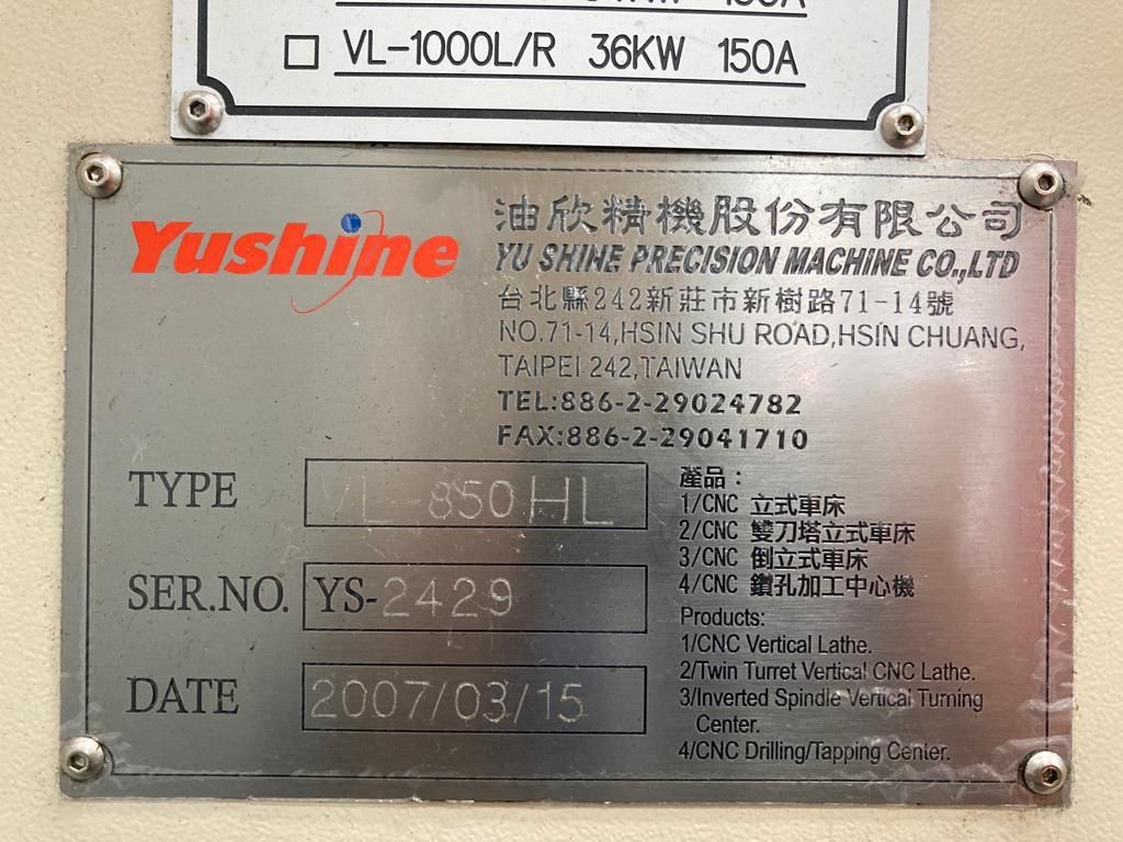 Vertical lathe/Turning mill SUMMIT VL850