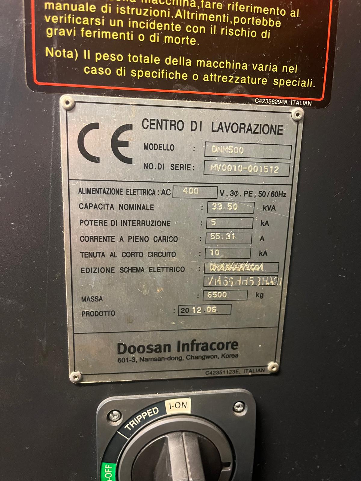 Vertical machining center DOOSAN DNM 500