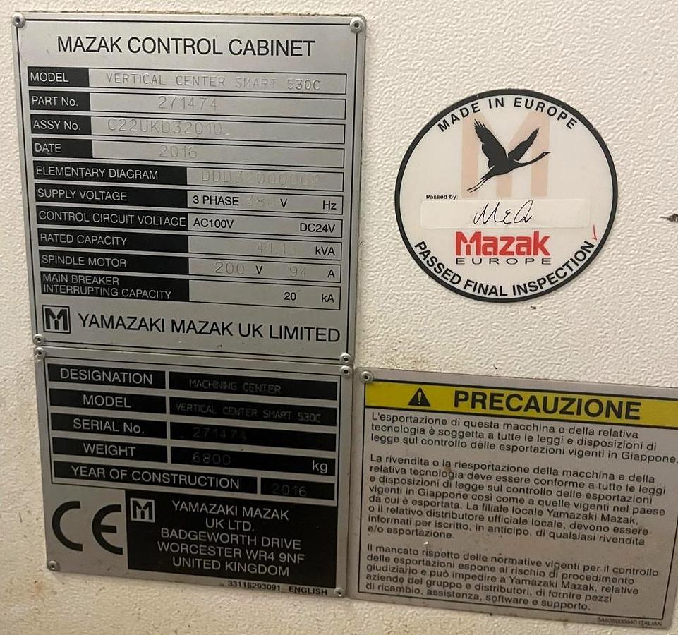 Vertical machining center MAZAK SMART 530C
