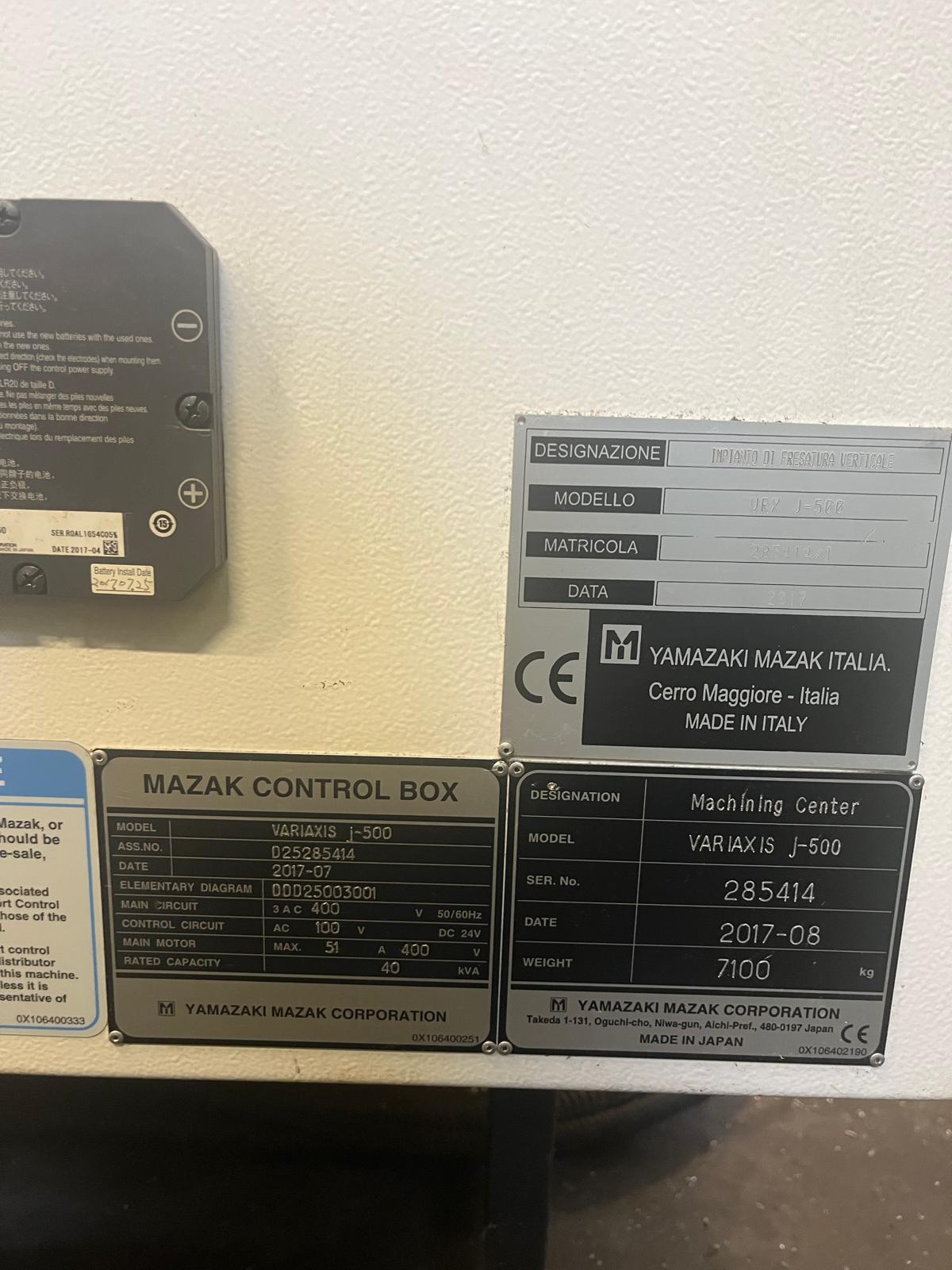 Vertical machining center MAZAK VARIAXIS J5000 5X