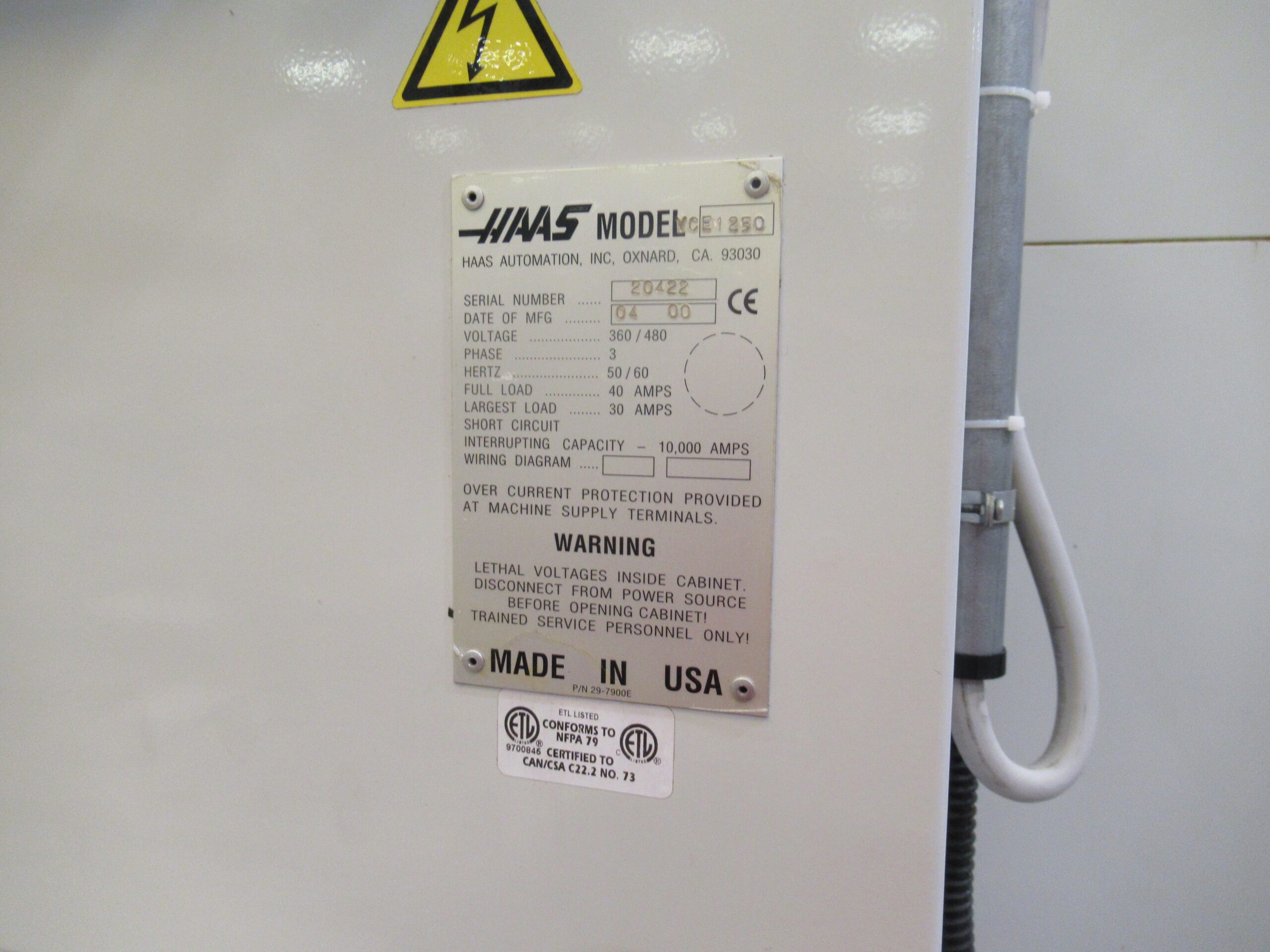 Vertical machining center MIKRON VCE 1250