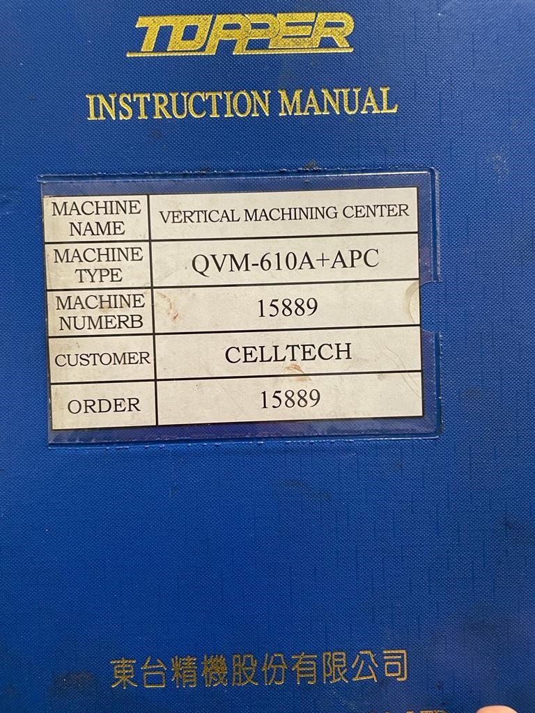 Vertical machining center TOPPER QVM-610A APC