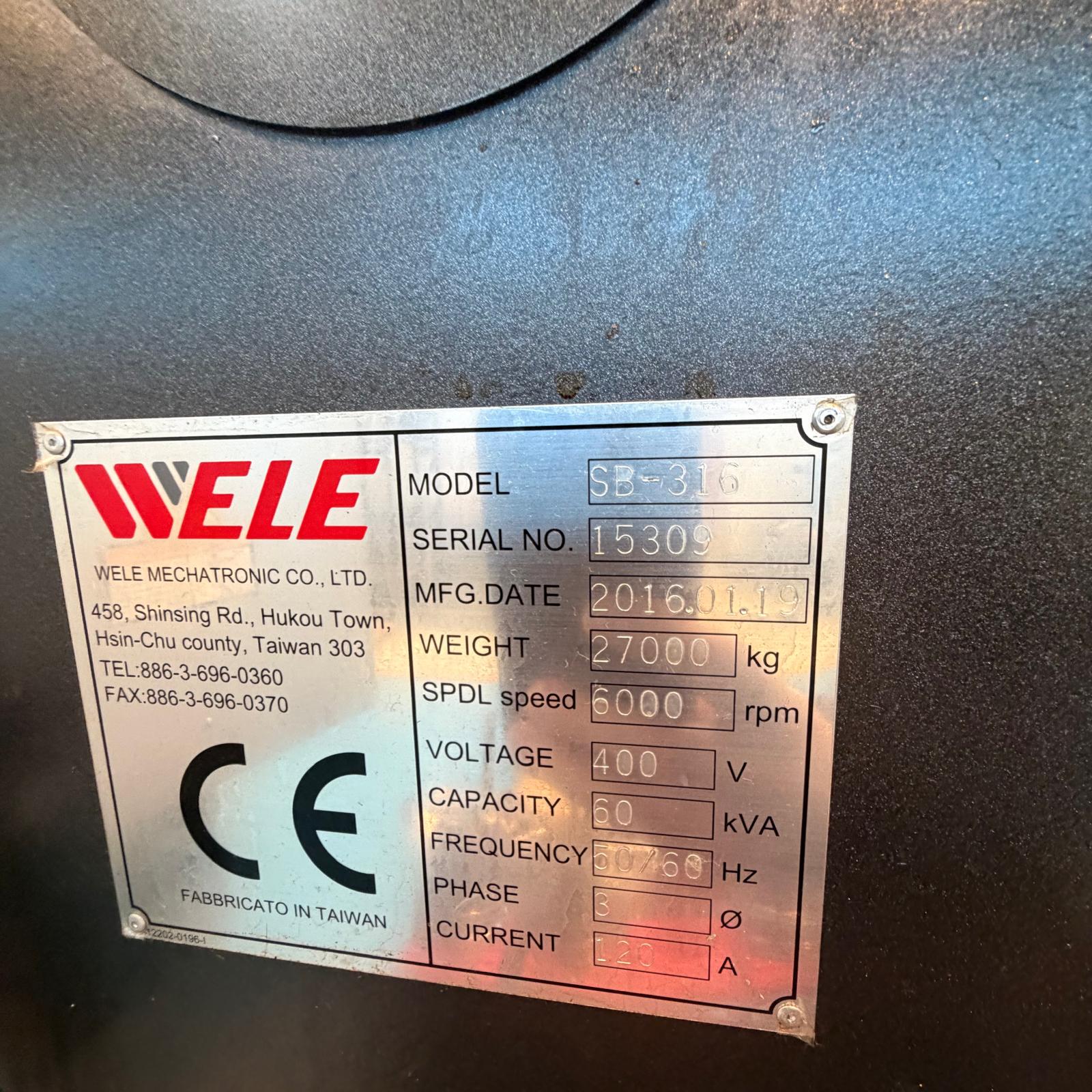 Vertical machining center WELE SB-316